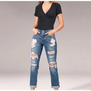 Abercrombie & Fitch Ames Low Rise Slim Boyfriend Destroyed‎ Jeans Size 24